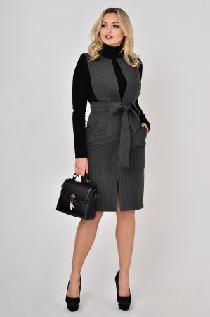 LiPar: Сарафан офисный в полоску Серый 3289/3 серый - фото 3