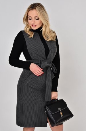 LiPar: Сарафан офисный в полоску Серый Батал 3289/3 Б серый - фото 3