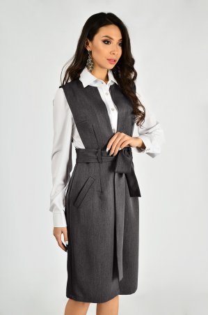 LiPar: Сарафан офисный Серый Батал 3289/3 Б серый - фото 3