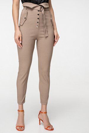 Itelle: Облегающие брюки цвета мокко с высокой талией 4057 - фото 1