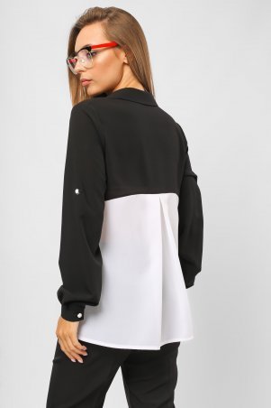 LiPar: Рубашка шифоновая Чёрно-белая 2087 черно-белый - фото 2