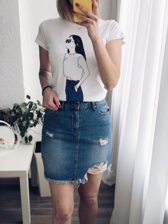 Immagine: Стильная джинсовая юбка с потертостями 1211-1167 - фото 1