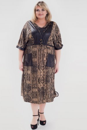 V&V: Платье Роксолана черно-бежевая 1055Р-1 1055Р-1 - фото 1