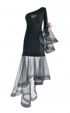 Daminika: Эксклюзивное вечернее платье 2в1 с живыми цветами "Bloom" 11833 A - фото 9