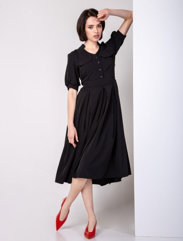 Eva Style: Платье с бантовыми складками на юбке 1331 - фото 1