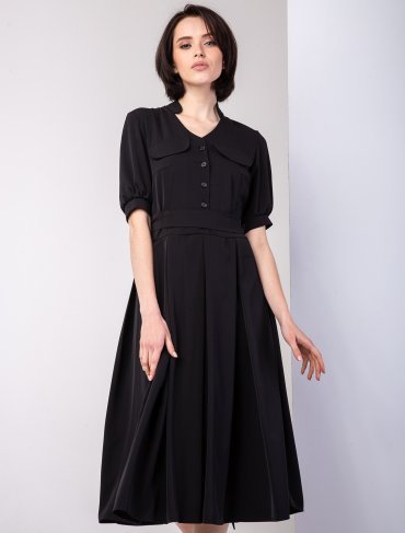 Eva Style: Платье с бантовыми складками на юбке 1331 - фото 2