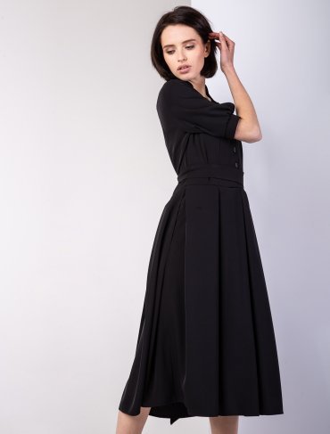 Eva Style: Платье с бантовыми складками на юбке 1331 - фото 3