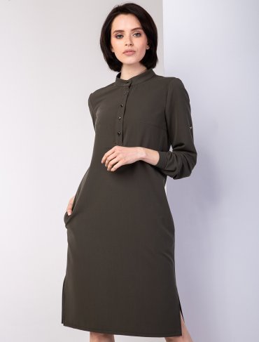 Eva Style: Платье с застежкой «ПОЛО» 1325  - фото 3