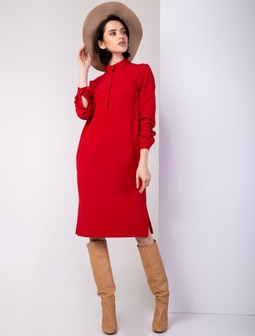 Eva Style: Платье с застежкой «ПОЛО» 1325  - фото 4