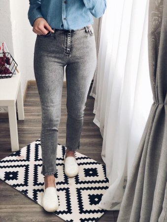 Immagine: Женские укороченные джинсы SLIM серые 1031-1179 - фото 1