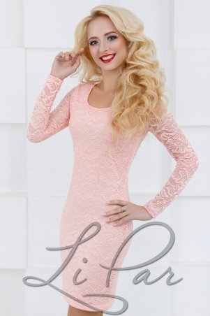LiPar: Платье нарядное гипюровое Розовое 3012 розовый - фото 1