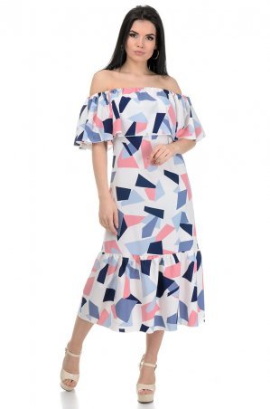 A.G.: Платье «Ксана» 368 абстракция белый - фото 1