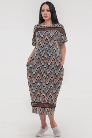 V&V: Платье 2711-1.17 коричневый принт 2711-1.17 - фото 1