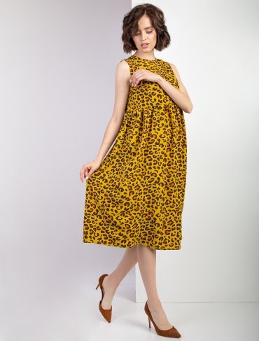 Eva Style: Легкое платье с завышенной талией и модным принтом 1343 - фото 5