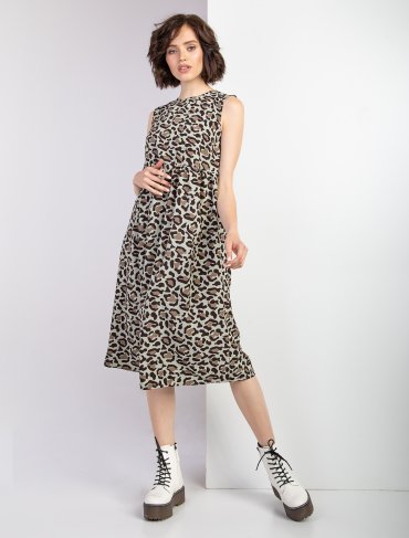 Eva Style: Легкое платье с завышенной талией и модным принтом 1343 - фото 6