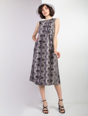 Eva Style: Легкое платье с завышенной талией и модным принтом 1343 - фото 8