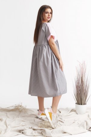 New Style: Платье 1343_серо/розовый - фото 2