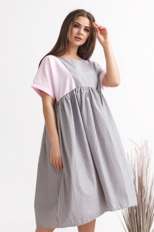 New Style: Платье 1343_серо/розовый - фото 3