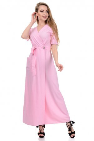 A.G.: Платье «Лилия» 357 мелкая полоска розовый - фото 1