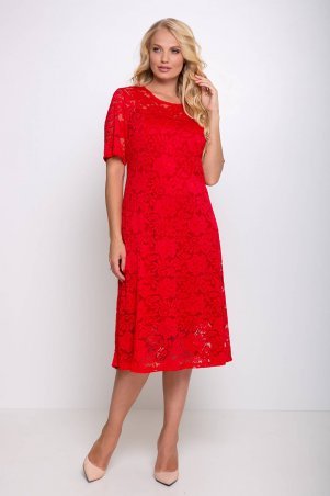 Tatiana: Гипюровое платье с чехлом ИВОНА красное - фото 4