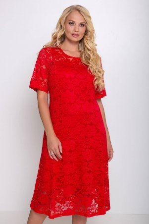Tatiana: Гипюровое платье с чехлом ИВОНА красное - фото 7