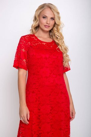 Tatiana: Гипюровое платье с чехлом ИВОНА красное - фото 8