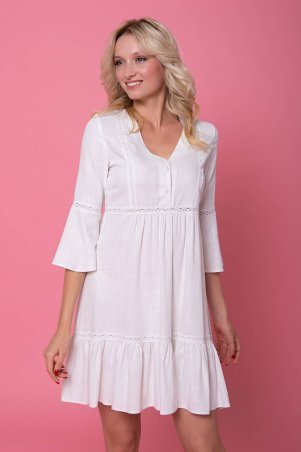 Zefir: Льняное платье-туника SALLI белое - фото 1