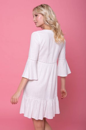 Zefir: Льняное платье-туника SALLI белое - фото 4