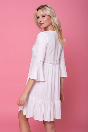 Zefir: Льняное платье-туника SALLI белое - фото 5
