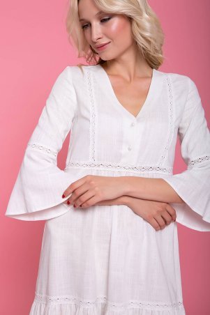 Zefir: Льняное платье-туника SALLI белое - фото 6