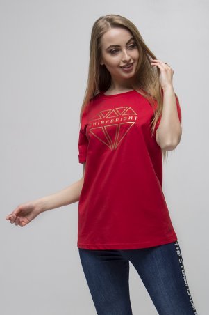 Oldisen: Женская футболка красная Oldisen "Bright" FSB-20 - фото 1