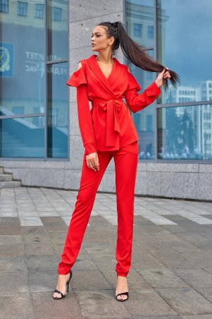 Jadone Fashion: Брючный костюм Стефани красный - фото 1