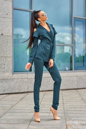 Jadone Fashion: Брючный костюм Стефани Изумруд - фото 1
