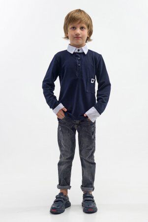 Funny Lola Fashion: Рубашка Барни 2 синяя с белым РББ 2364 - фото 1