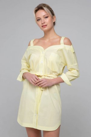 Zefir: Платье-сарафан с открытыми плечами BLANSH бледно-желтое - фото 1