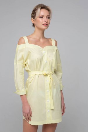 Zefir: Платье-сарафан с открытыми плечами BLANSH бледно-желтое - фото 3