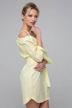 Zefir: Платье-сарафан с открытыми плечами BLANSH бледно-желтое - фото 4