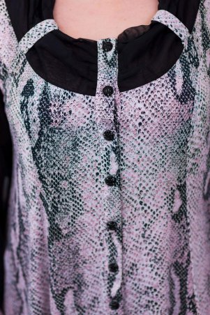 Tatiana: Блуза с шифоновым рукавом принт питон ГАБИ розовая - фото 3