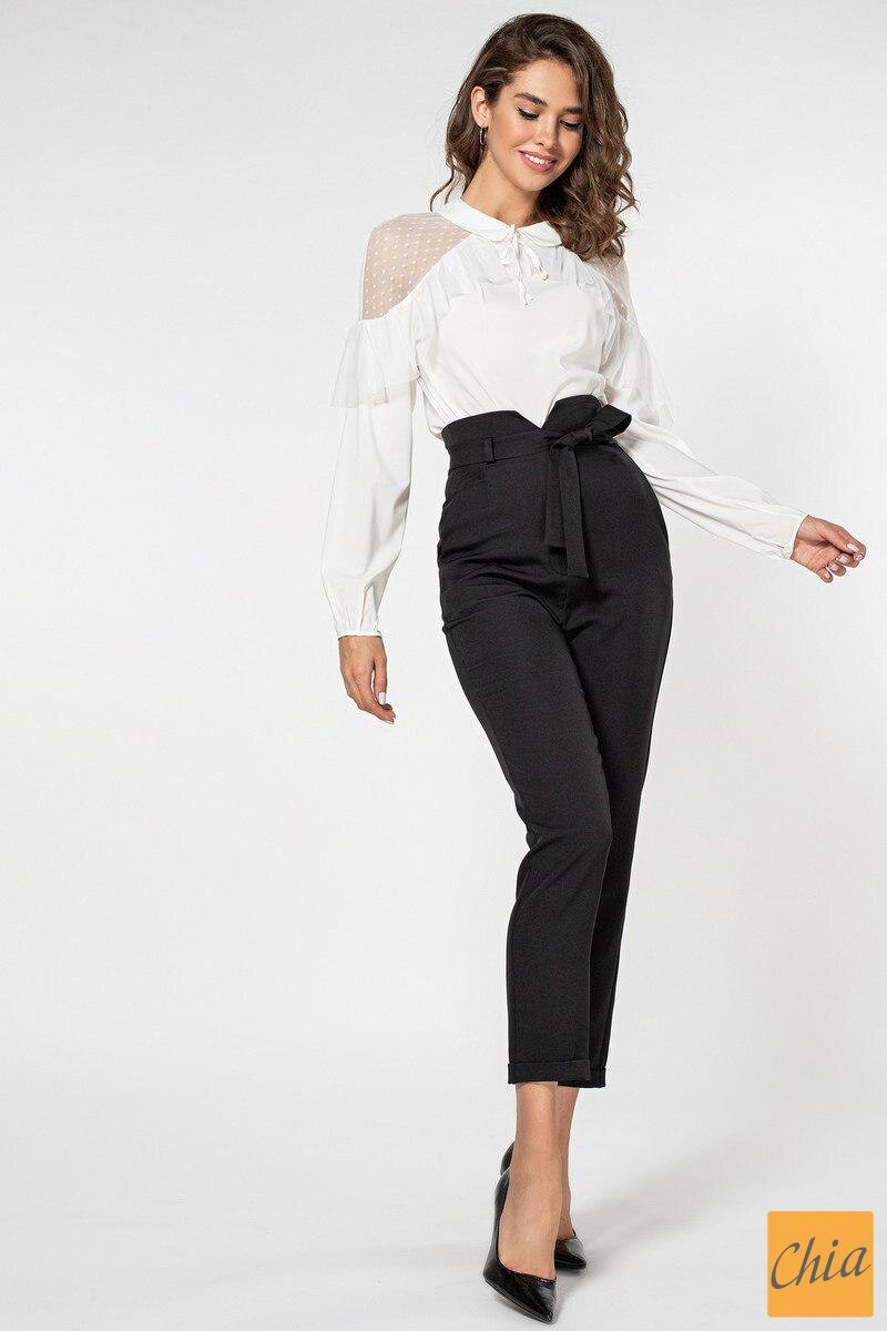 Блуза с длинным рукавом и фатиновой оборкой на плечах Кейт