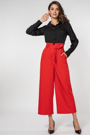 Красные кюлоты с высокой талией Джулия