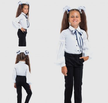 Modna Anka: Детская школьная блузка 113165/2 белый 113165/2 - фото 5