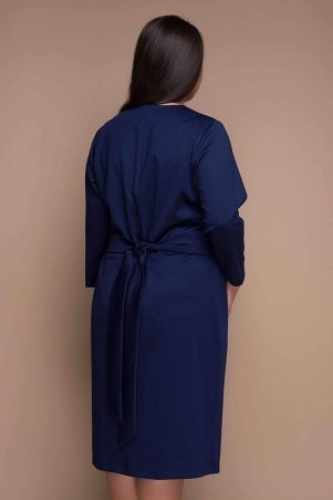 Tatiana: Платье с имитацией запаха КЕЛЛИ темно-синее - фото 3