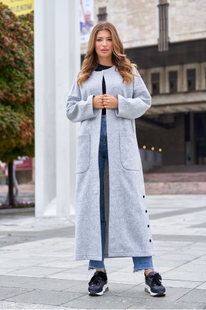 Jadone Fashion: Облегченное пальто Мириам серый - фото 1