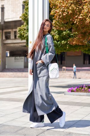 Jadone Fashion: Облегченное пальто Мириам тёмно-серый - фото 1