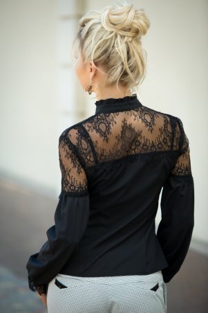 Bisou: Кружевная чёрная блузка 1341 - фото 2