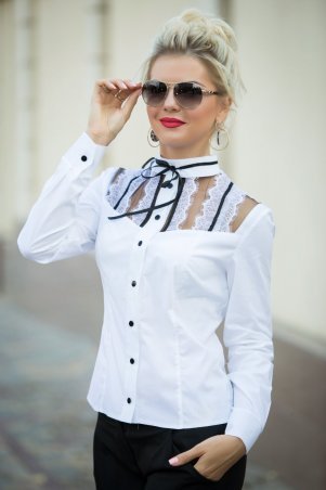 Bisou: Контрастная блузка из хлопка 1346 - фото 1