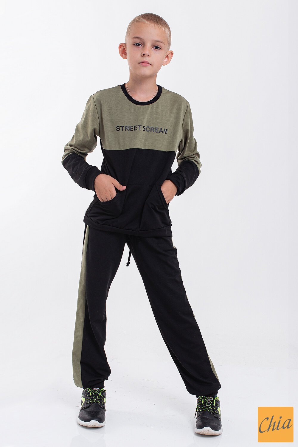 Детский спортивный костюм для мальчика 111174 оливковый