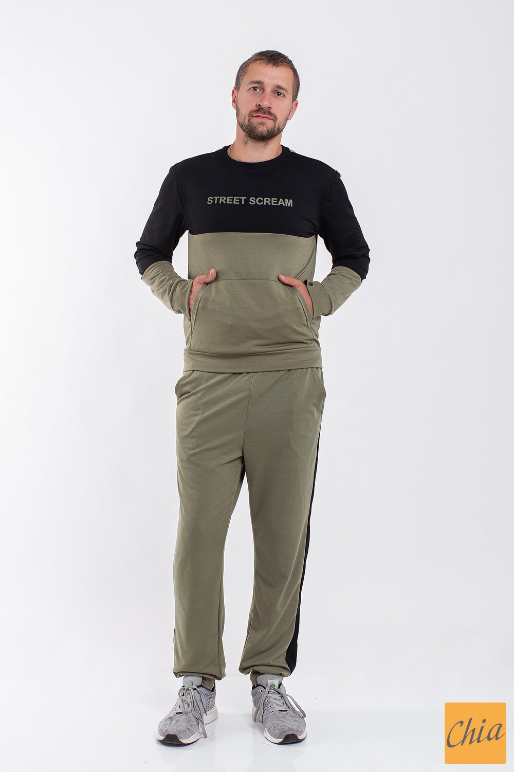 Мужской спортивный костюм 311470 оливковый