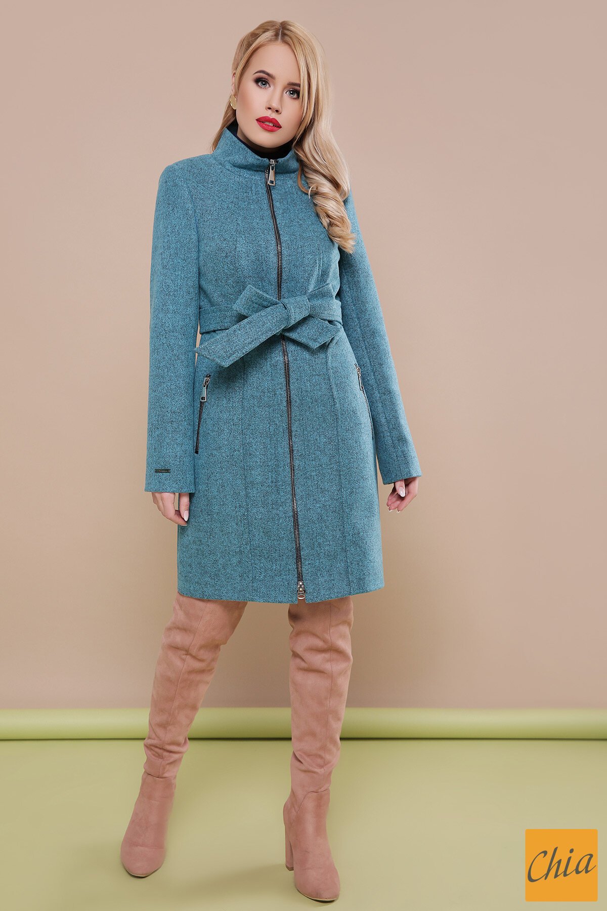 Пальто П-343 бирюза