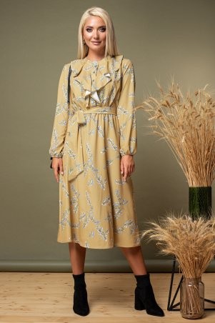 Garda: Платье Со Стойкой И Пуговицами Цветы На Желтом 300876 - фото 1